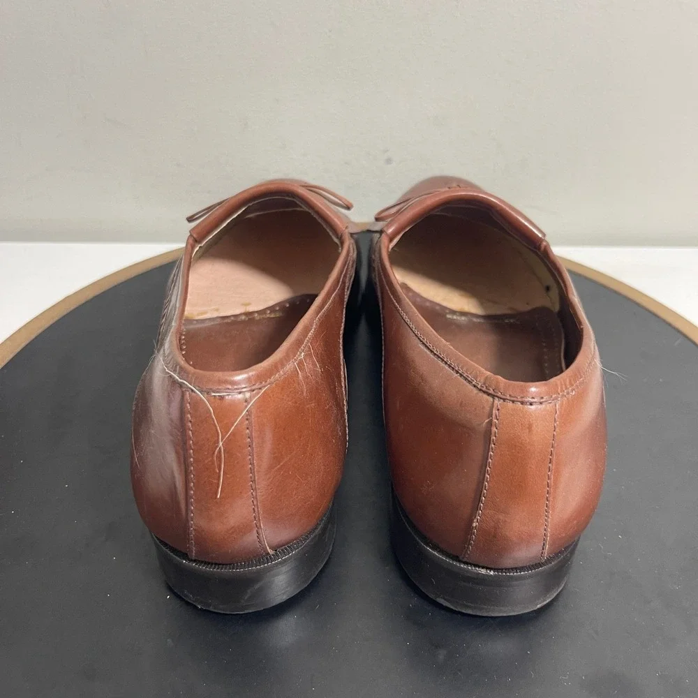 Giorgio Brutini Loafers Men 11 Brown Leather Kiltie Tassel‎ Slip-On Dress Shoes